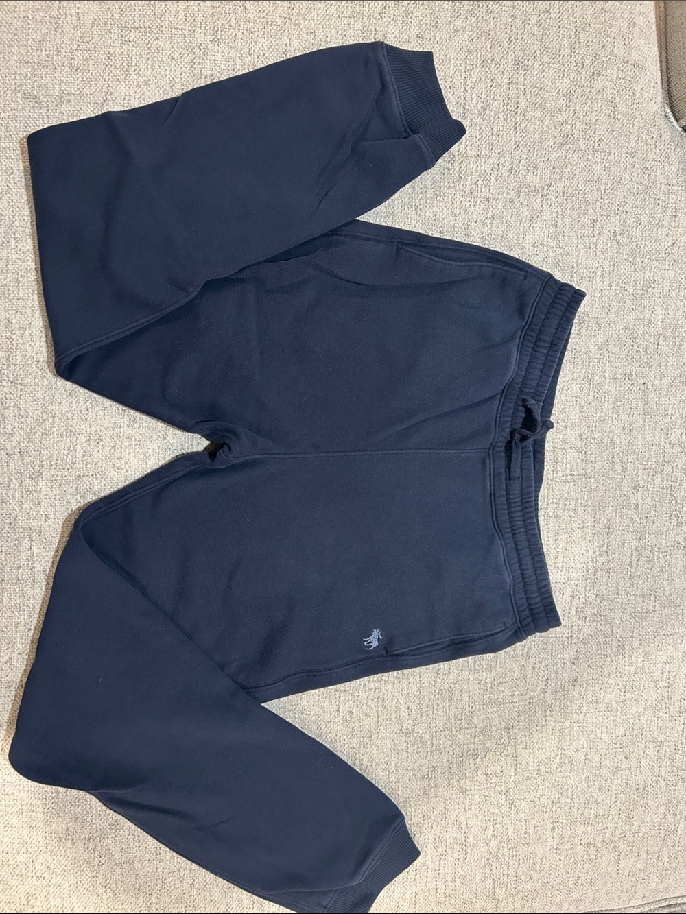 abercrombie kids Navy Fleece Joggers with Embroidered Logo